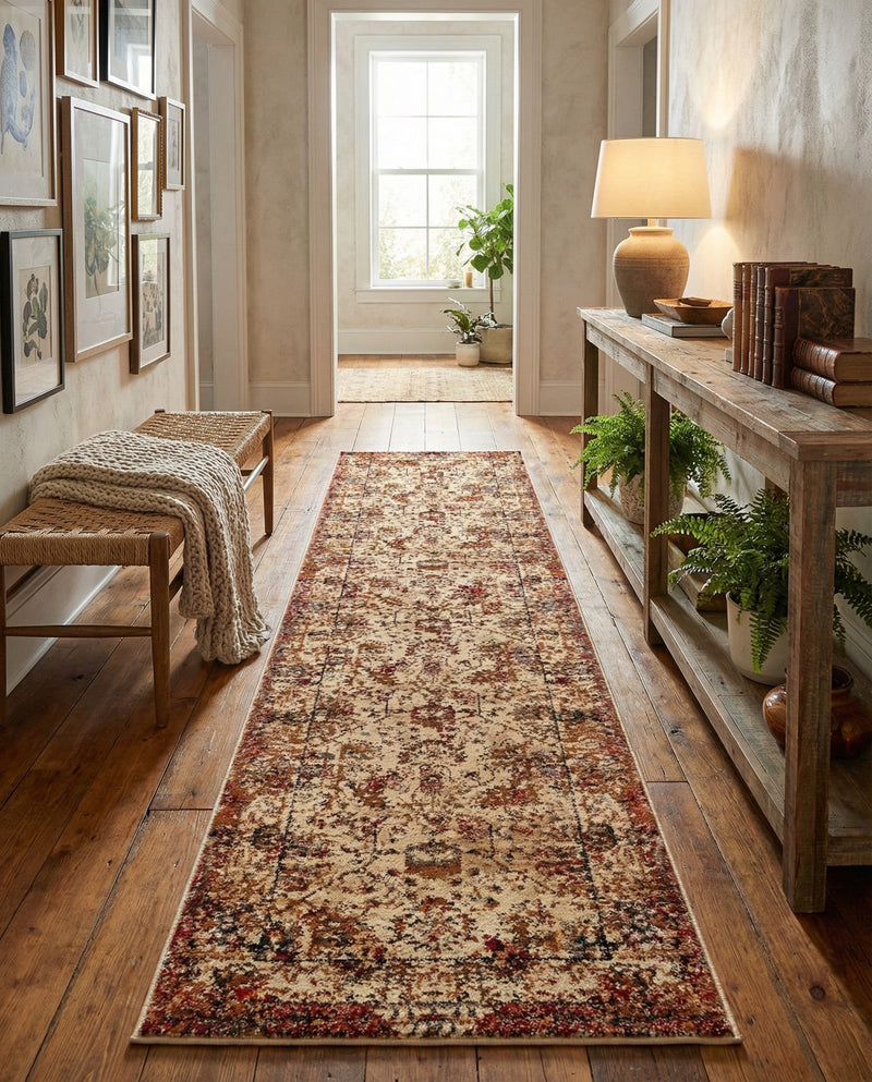 Neptune Elegance Collection Area Rug -  Galatea (Beige Cream) Runner Beige Cream  lifestyle 68