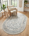 Adriana Terrace Collection Area Rug - Capri (Ivory) Oval Ivory  lifestyle 23