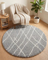 Cozy Haven Shag Collection Area Rug - Serenity (Cloud Gray) Round Cloud Gray  lifestyle 59
