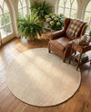 Berkshire Estate Collection Area Rug - Windsor (Oat Beige) Round Oat Beige  lifestyle 48