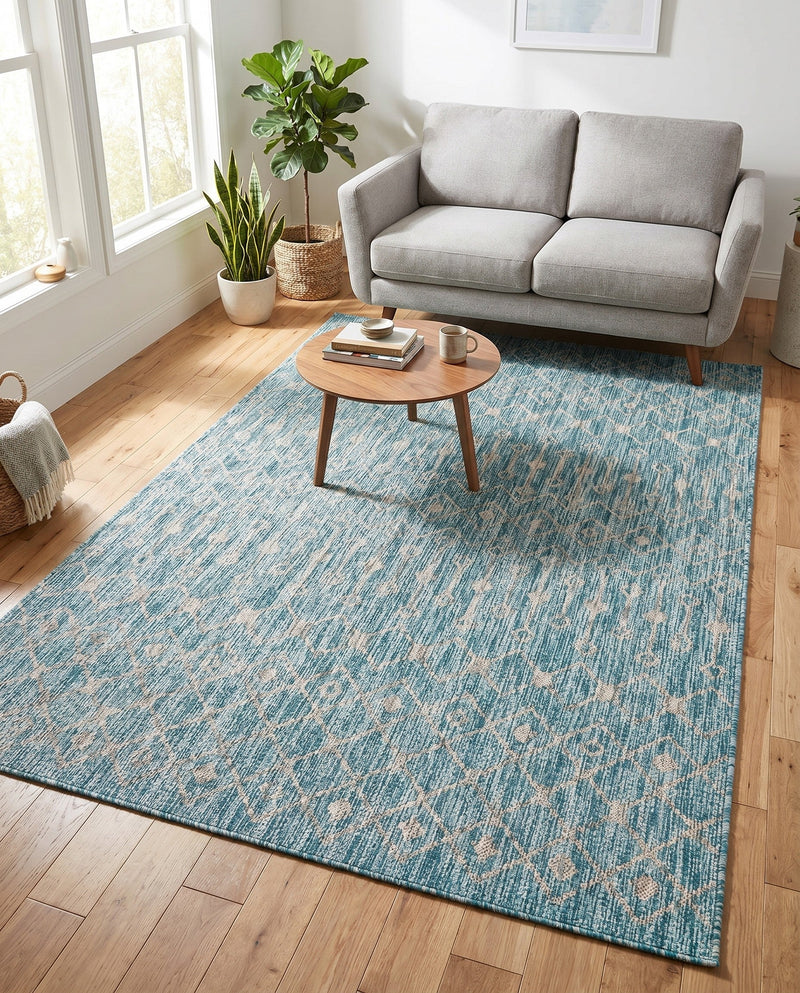 Savannah Pergola Collection Area Rug -  Pergola (Aqua) Rectangle Aqua  lifestyle 18