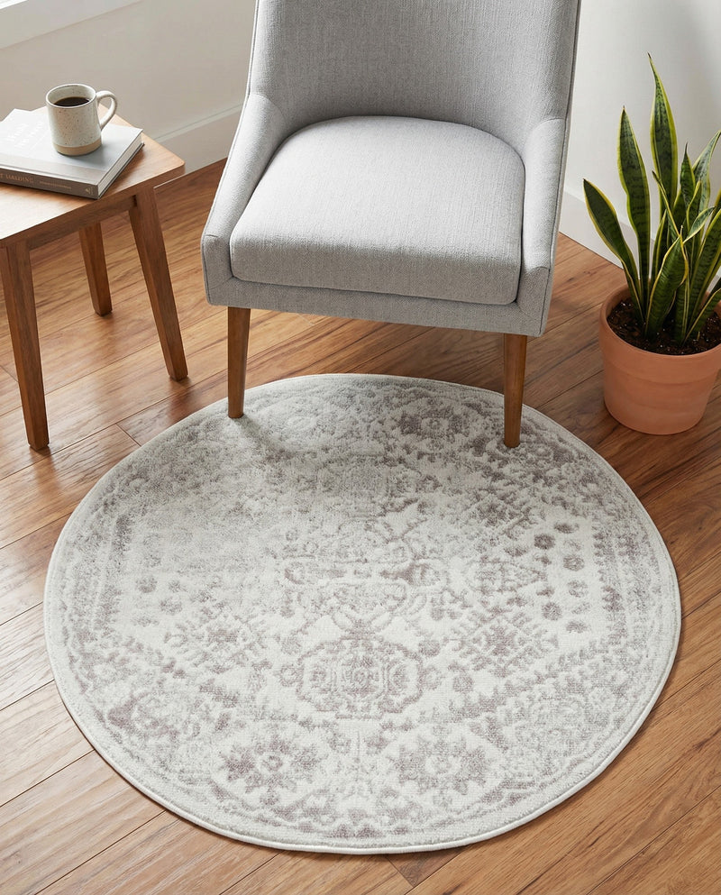 Cambridge Classics Collection Area Rug -  Fitzwilliam (Cream) Round Cream  lifestyle 80
