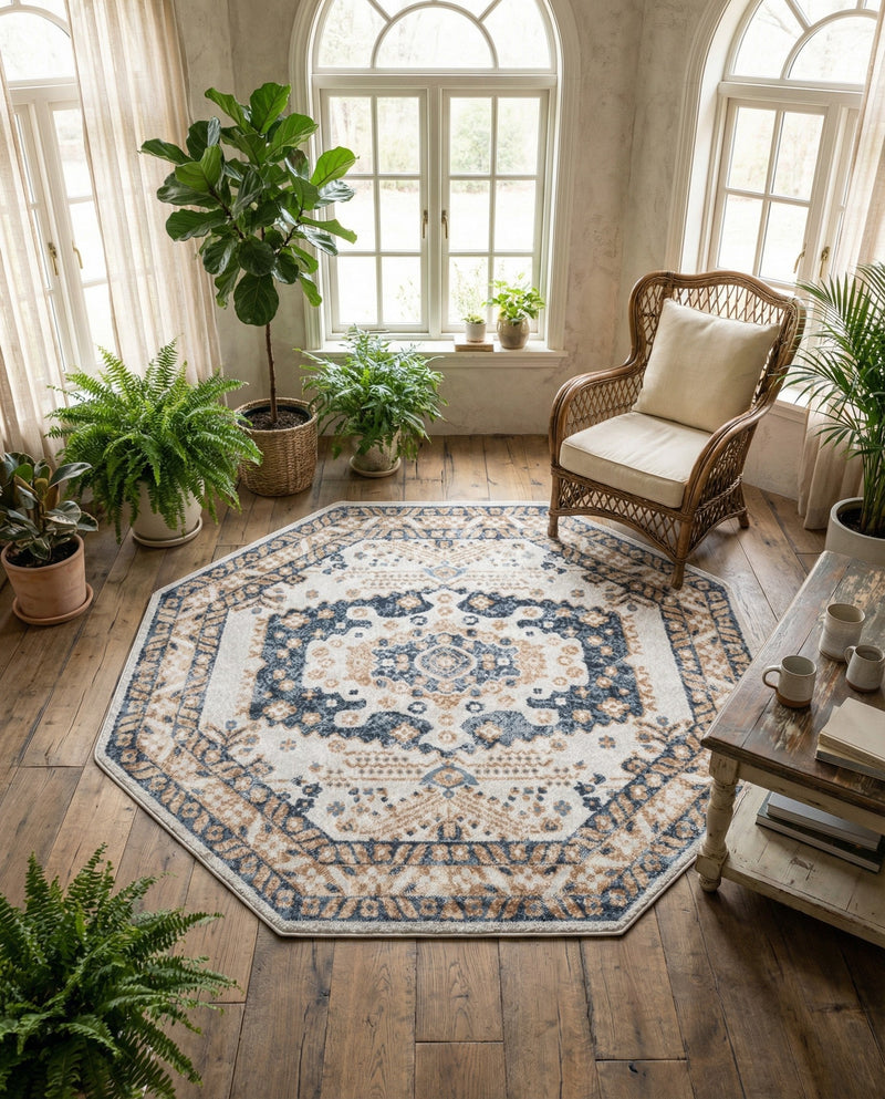 Cambridge Classics Collection Area Rug -  Pembroke (Cream) Octagon Cream  lifestyle 64