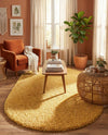 Alpine Plush Collection Area Rug -  Cortina (Sun Yellow) Oval Sun Yellow  lifestyle 77
