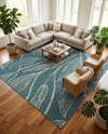 Seaside Blooms Collection Area Rug -  Evergreen (Teal) Square Teal  lifestyle 20