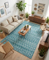 Marrakech Lattice Collection Area Rug - Medina (Turquoise) Rectangle Turquoise  lifestyle 18