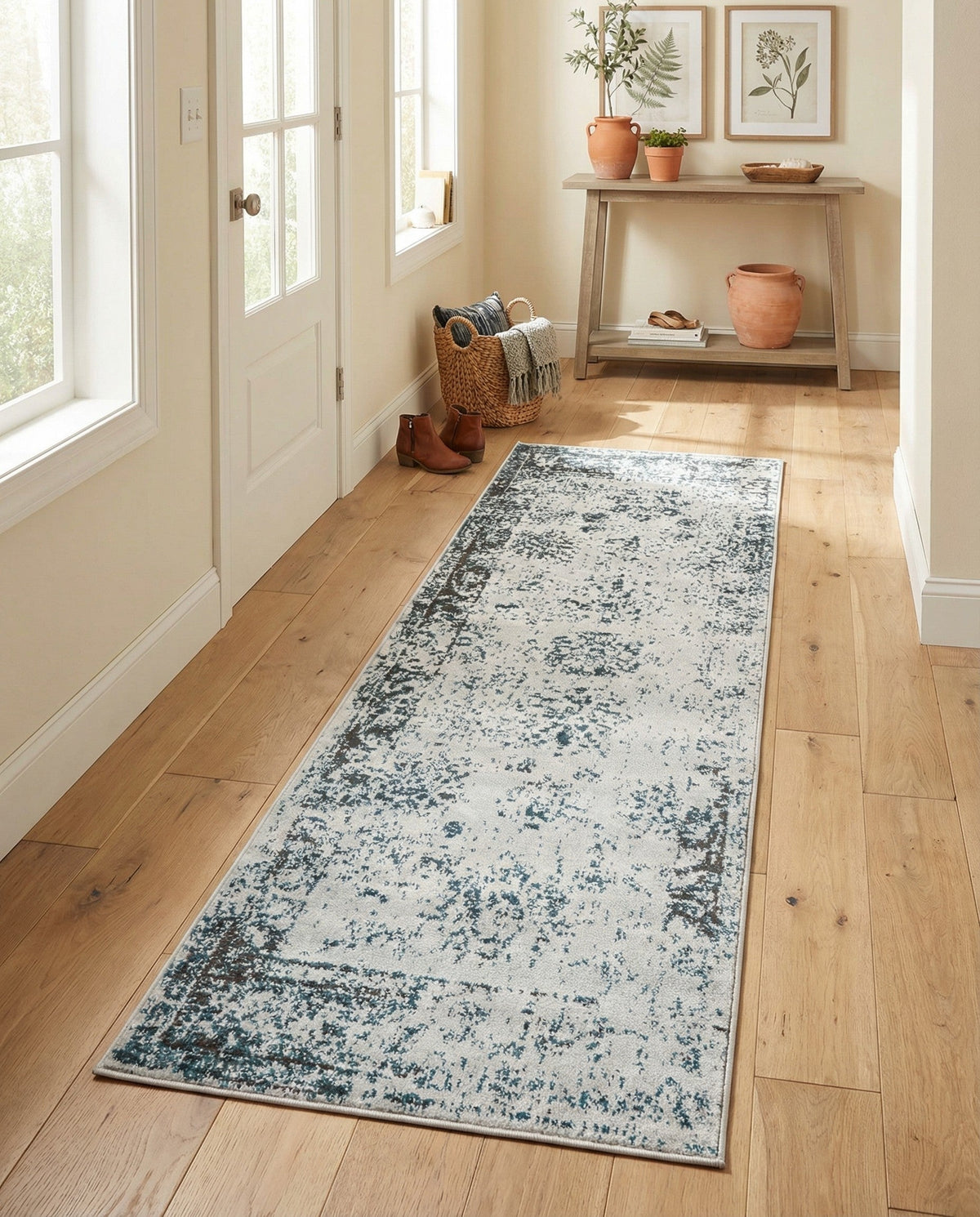 Riviera Elegance Collection Area Rug - Antibes (Light Blue) Runner Light Blue  lifestyle 130