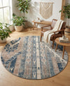 Cascade Range Collection Area Rug - Hood (Navy Blue) Round Navy Blue  lifestyle 67