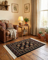 Samarkand Elegance Collection Area Rug -  Margilan (Black) Rectangle Black  lifestyle 10