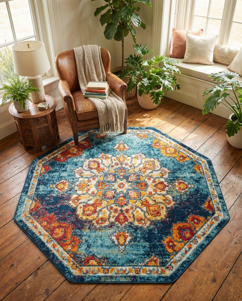Beverly Grove Collection Area Rug - Melrose (Multi) Octagon Multi  lifestyle 73