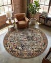 Neptune Elegance Collection Area Rug -  Galatea (Blue) Round Blue  lifestyle 26