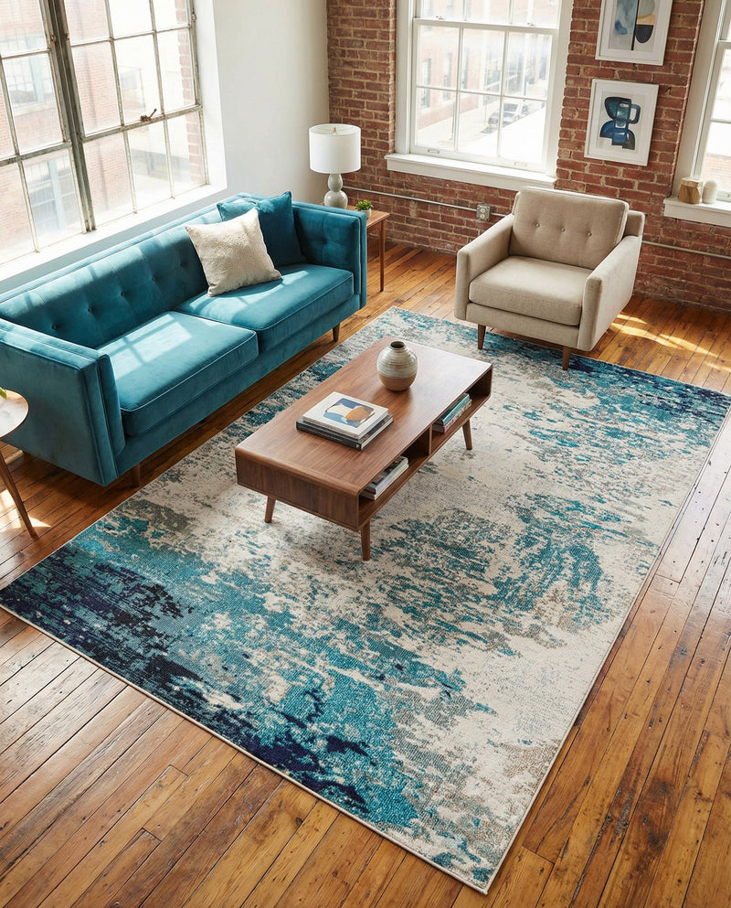 Colorburst Oasis Collection Area Rug -  Tropic Rectangle Blue  lifestyle 16