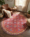 Heritage Elegance Collection Area Rug -  Fontainebleau Round Red  lifestyle 29