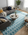 Garden Maze Retreat Collection Area Rug - Hedgegrove Rectangle Blue  lifestyle 39