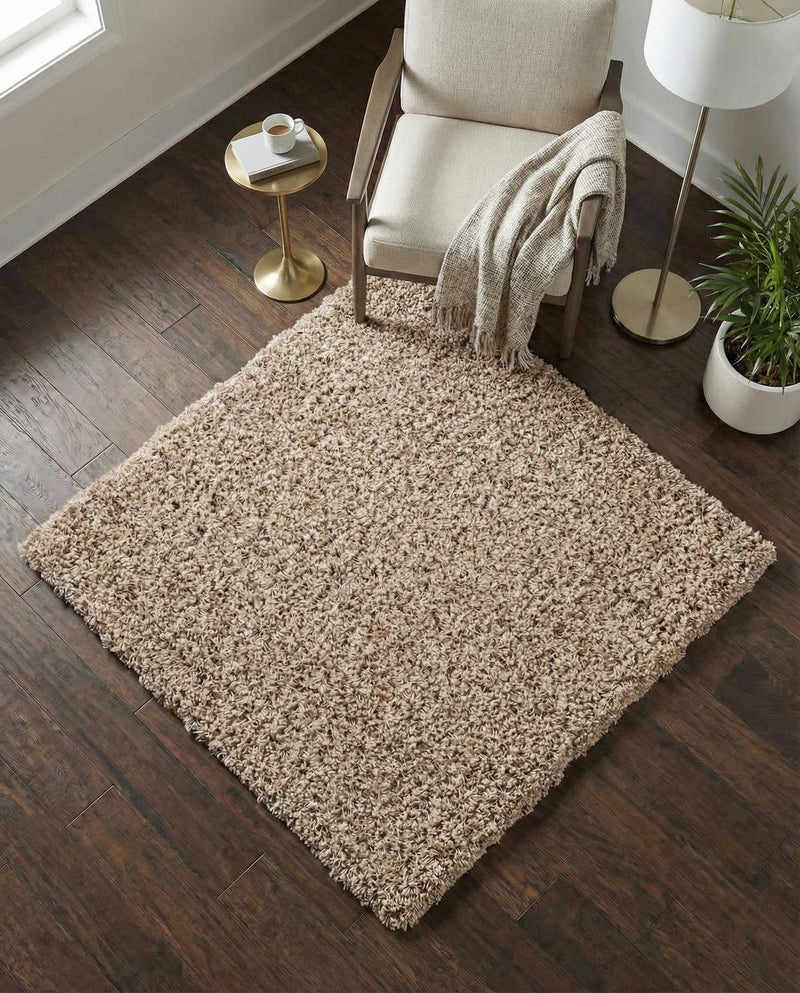 Plush Oasis Collection Area Rug - Serenity (Taupe) Square Taupe  lifestyle 67