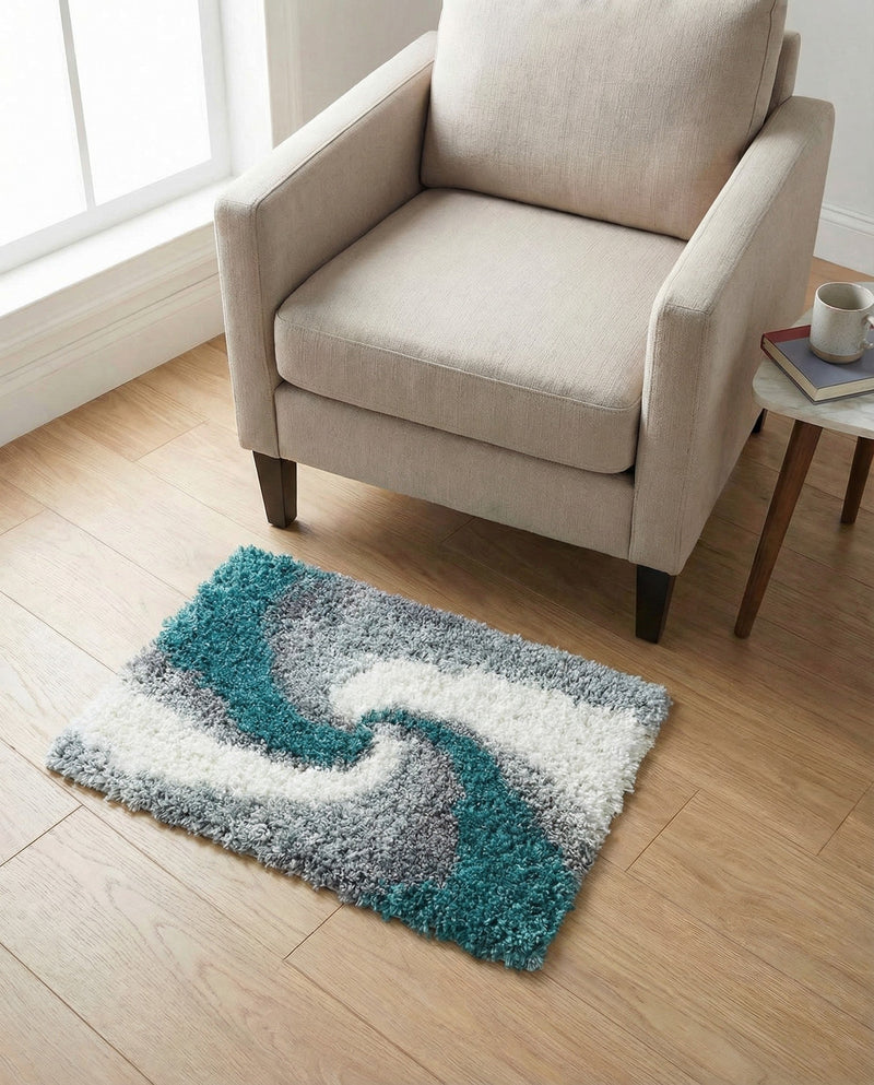 Cozy Haven Shag Collection Area Rug -  Oasis Rectangle Turquoise  lifestyle 72