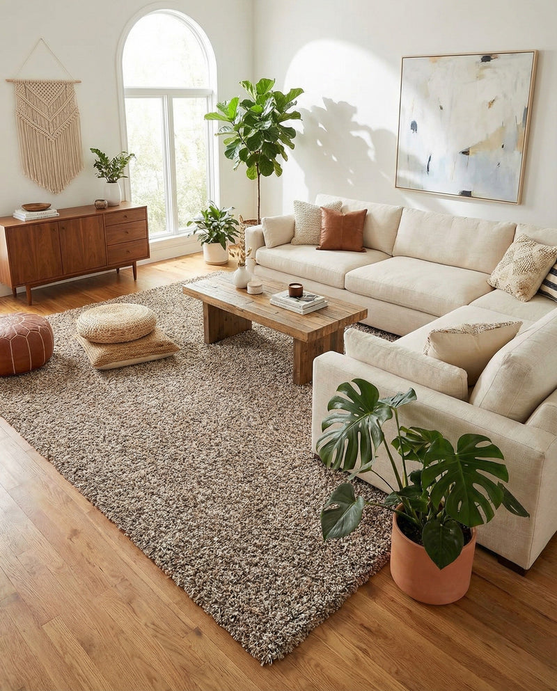 Plush Oasis Collection Area Rug - Serenity (Taupe) Rectangle Taupe  lifestyle 21
