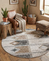 Desert Modern Eco Rug Series Collection Area Rug -  Taos Round Ivory  lifestyle 58
