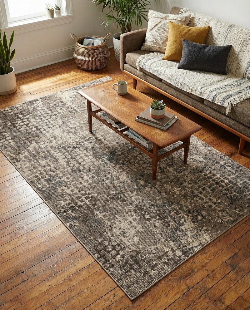 Chromatic Oasis Collection Area Rug -  Tropic Rectangle Gray  lifestyle 36