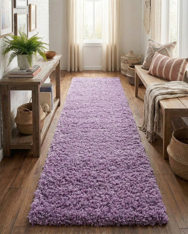 Plush Oasis Collection Area Rug - Serenity (Lilac) Runner Lilac  lifestyle 56