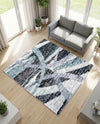 Santa Fe Trails Collection Area Rug -  Navajo Square Gray and Ivory  lifestyle 55
