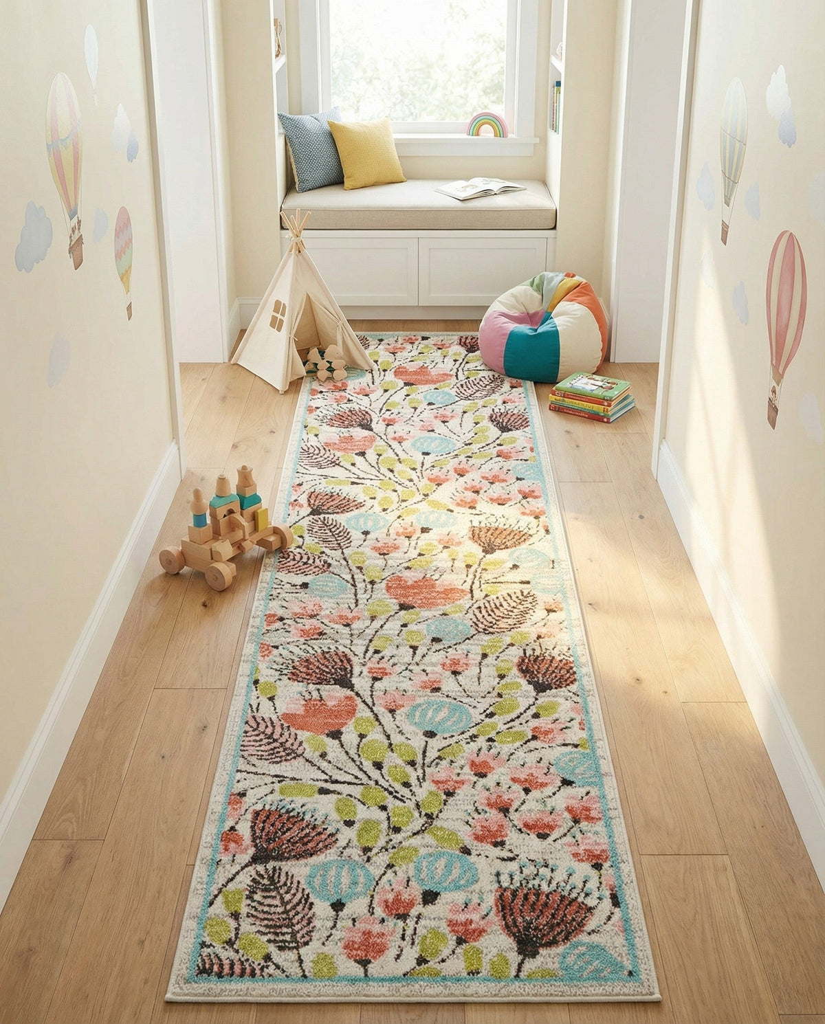 Wonder Tykes Collection Area Rug -  Fantasy Runner Ivory  lifestyle 73