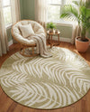 Seaside Blooms Collection Area Rug - Verdure (Green) Round Green  lifestyle 34