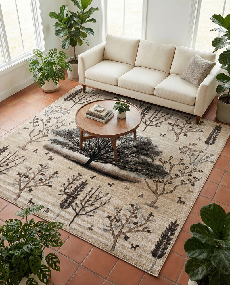 Coastal Haven Collection Area Rug -  Coastline Square Beige  lifestyle 68