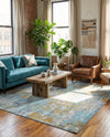 Arcadia Rugs Collection Area Rug -  Nirvana Rectangle Cream Blue  lifestyle 13