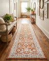 Savannah Elegance Collection Area Rug - Augusta (Rust Red) Runner Rust Red  lifestyle 60