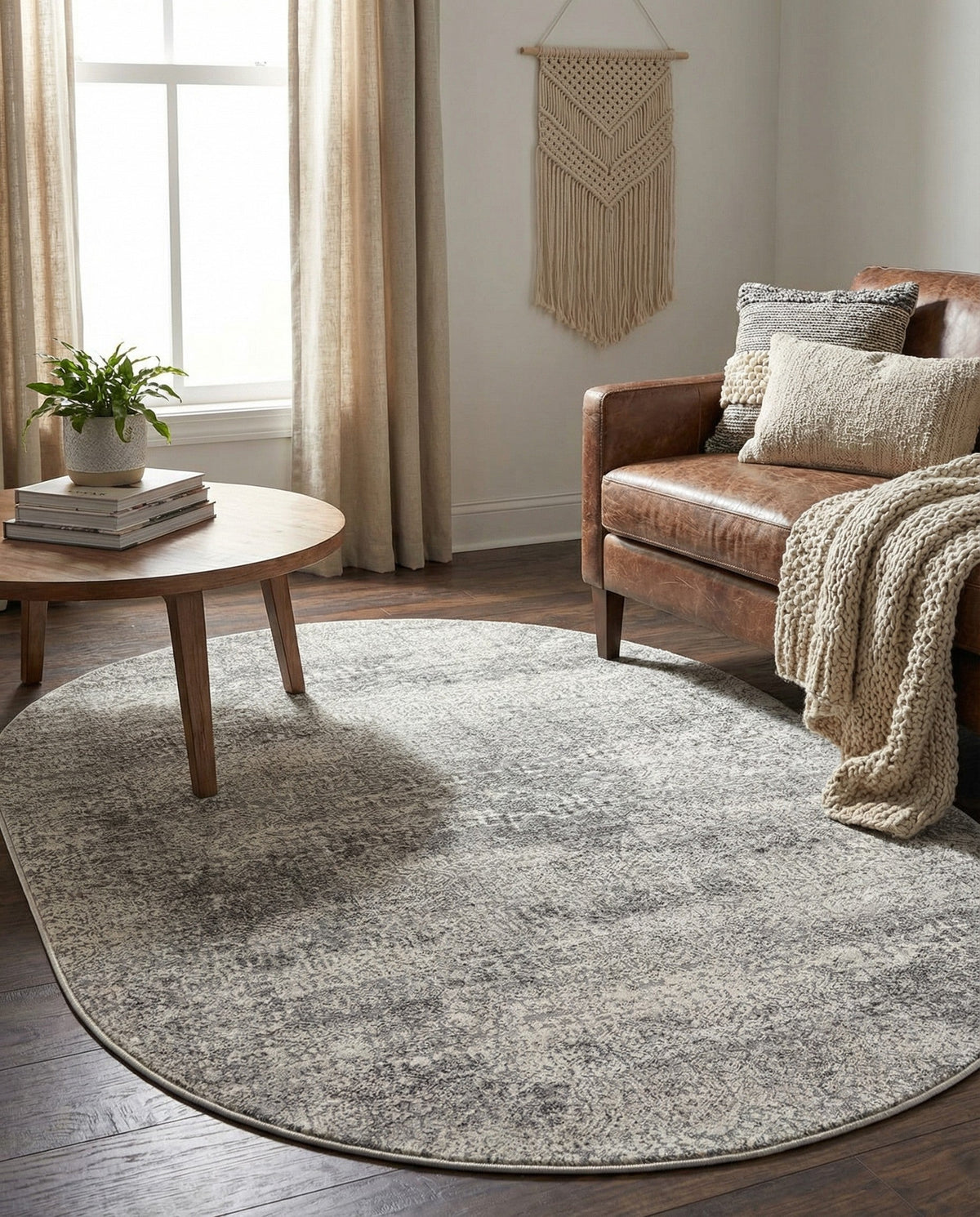 Bloomsbury Elegance Collection Area Rug -  Pimlico Oval Gray  lifestyle 95