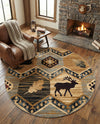 Frontier Trails Collection Area Rug -  Mesa Round Blue  lifestyle 76