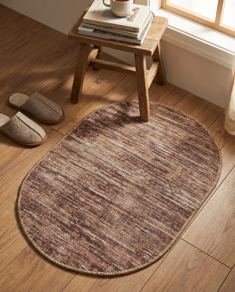 Sahara Essence Collection Area Rug - Oasis (Brown) Oval Brown  lifestyle 53