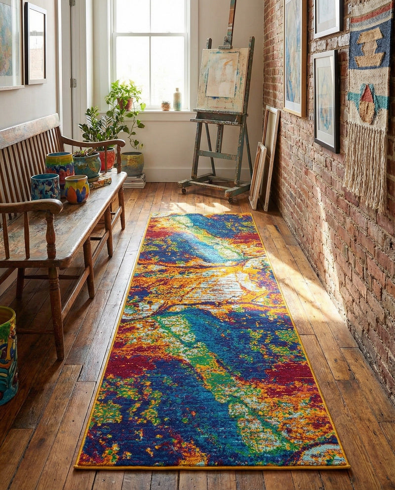 Caribbean Cove Collection Area Rug -  Bequia Runner Multi  lifestyle 44