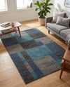 Autumn Meadow Collection Area Rug -  Sycamoreside (Blue Gray) Rectangle Blue Gray  lifestyle 7