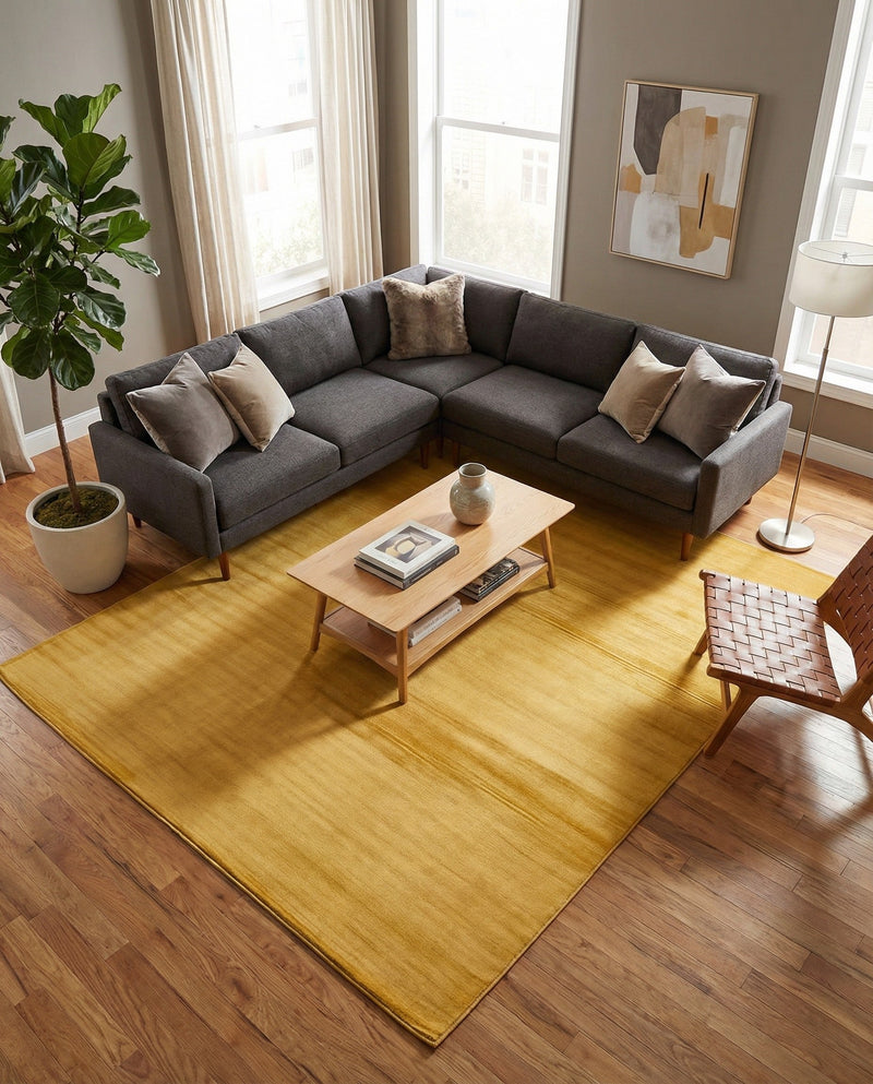 Soho Elegance Collection Area Rug - Chelsea (Gold) Rectangle Gold  lifestyle 8