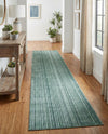Jewel Oasis Collection Area Rug - Sapphire (Green) Runner Green  lifestyle 72