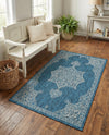 Patio Heritage Collection Area Rug -  Charleston (Teal) Rectangle Teal  lifestyle 29