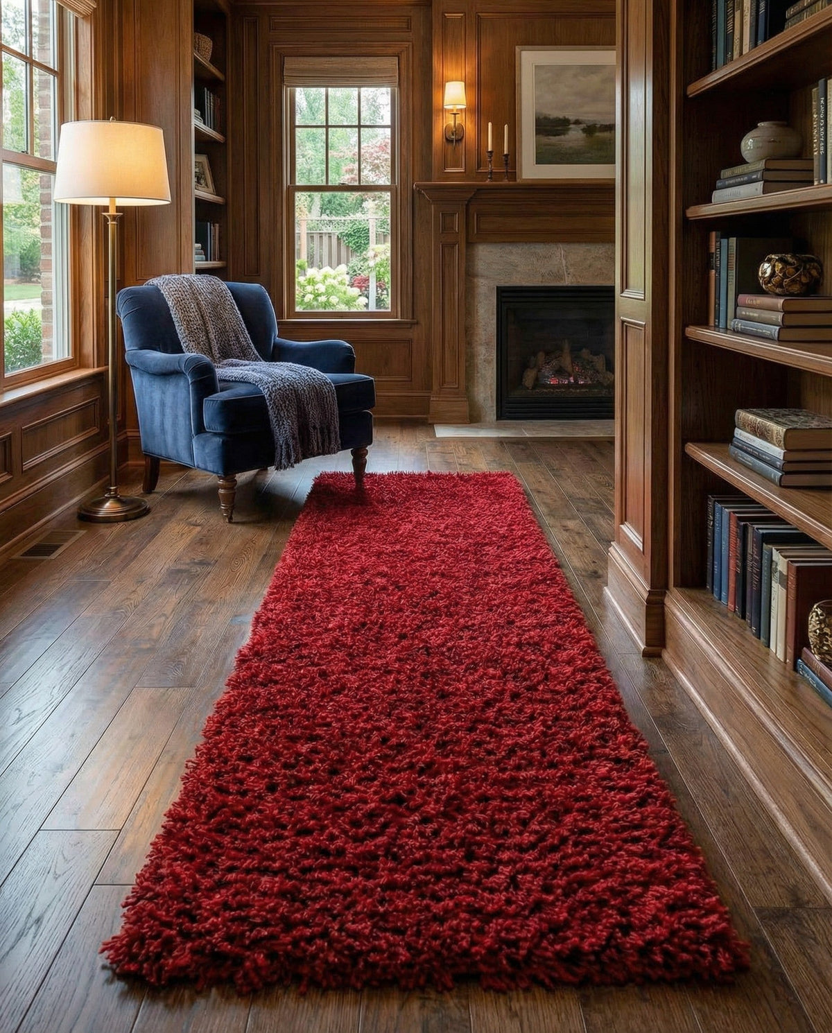 Eternal Plush Oasis Collection Area Rug -  Tranquility (Merlot) Runner Merlot  lifestyle 82