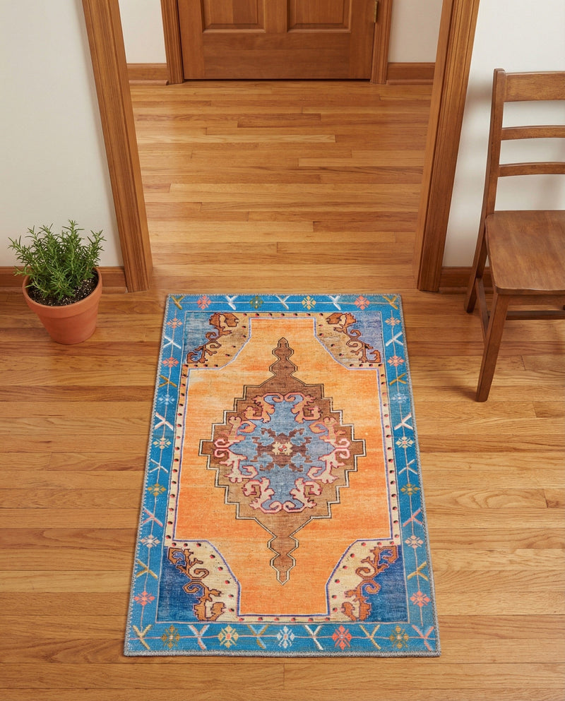 Heritage Elegance Collection Area Rug -  Winterthur (Orange) Rectangle Orange  lifestyle 9