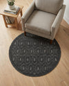 Garden Lattice Charm Collection Area Rug - Arbor (Charcoal) Round Charcoal  lifestyle 54