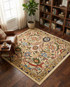 Tabriz Tapestry Collection Area Rug - Sahand (Cream) Square Cream  lifestyle 51