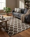 Lattice Gardens Collection Area Rug -  Bloomfield (Chocolate Brown) Rectangle Chocolate Brown  lifestyle 24