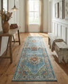 Savannah Soiree Collection Area Rug - Serengeti (Blue) Runner Blue  lifestyle 66