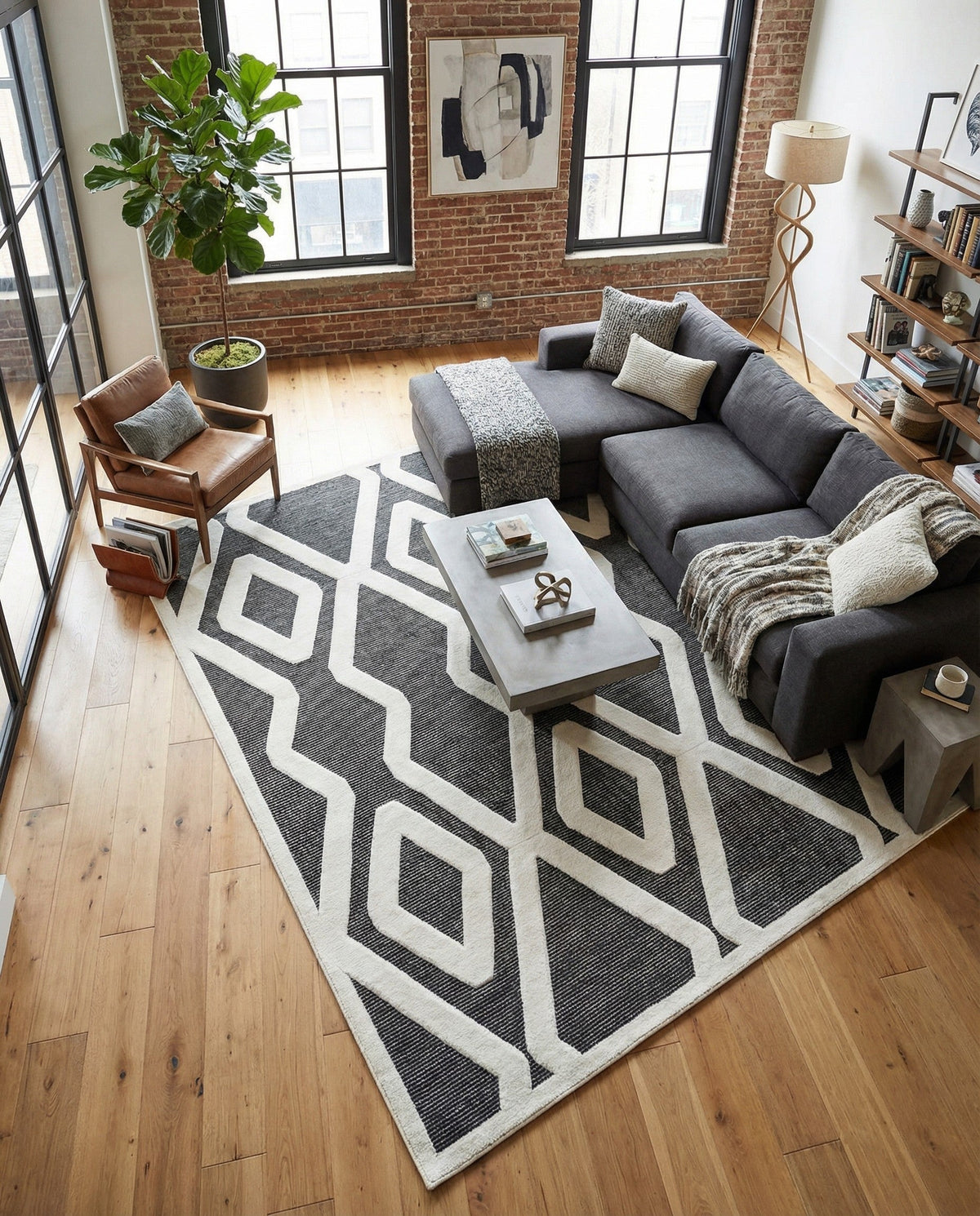 Monochrome Collection Area Rug -  Glacier Rectangle Gray  lifestyle 32