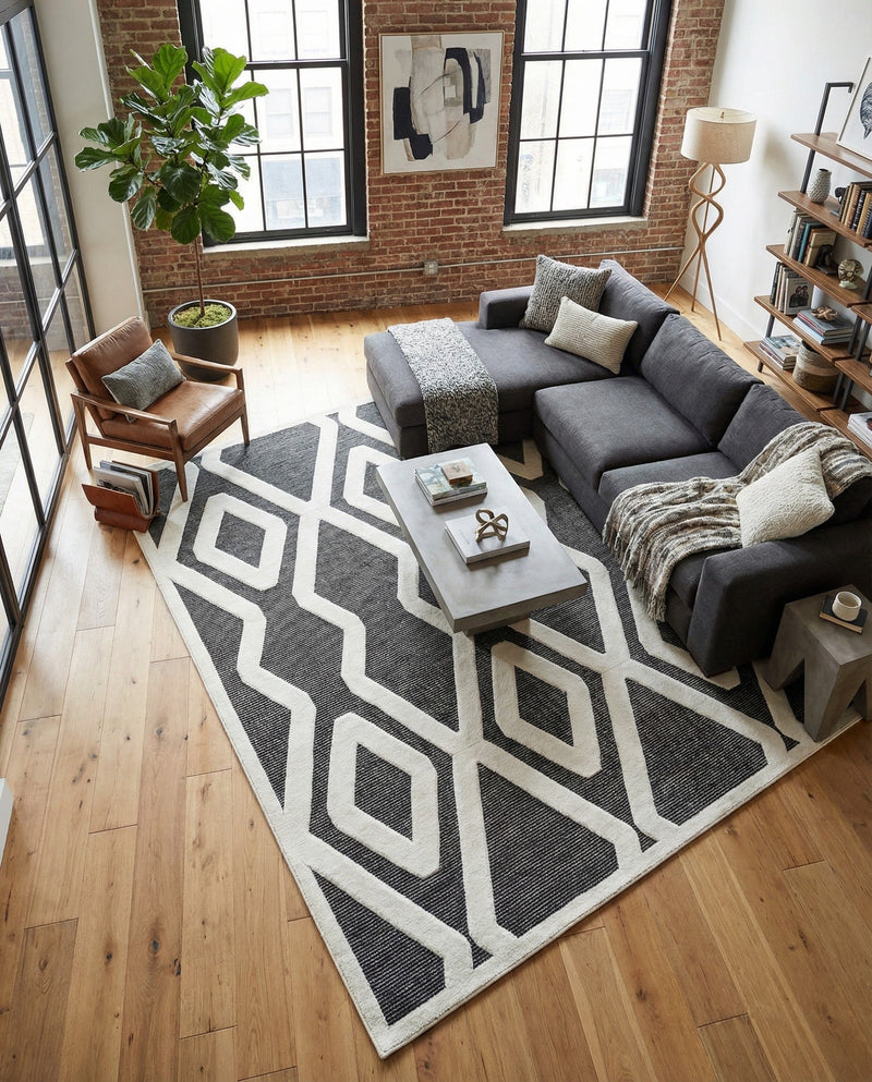Monochrome Collection Area Rug -  Glacier Rectangle Gray  lifestyle 32