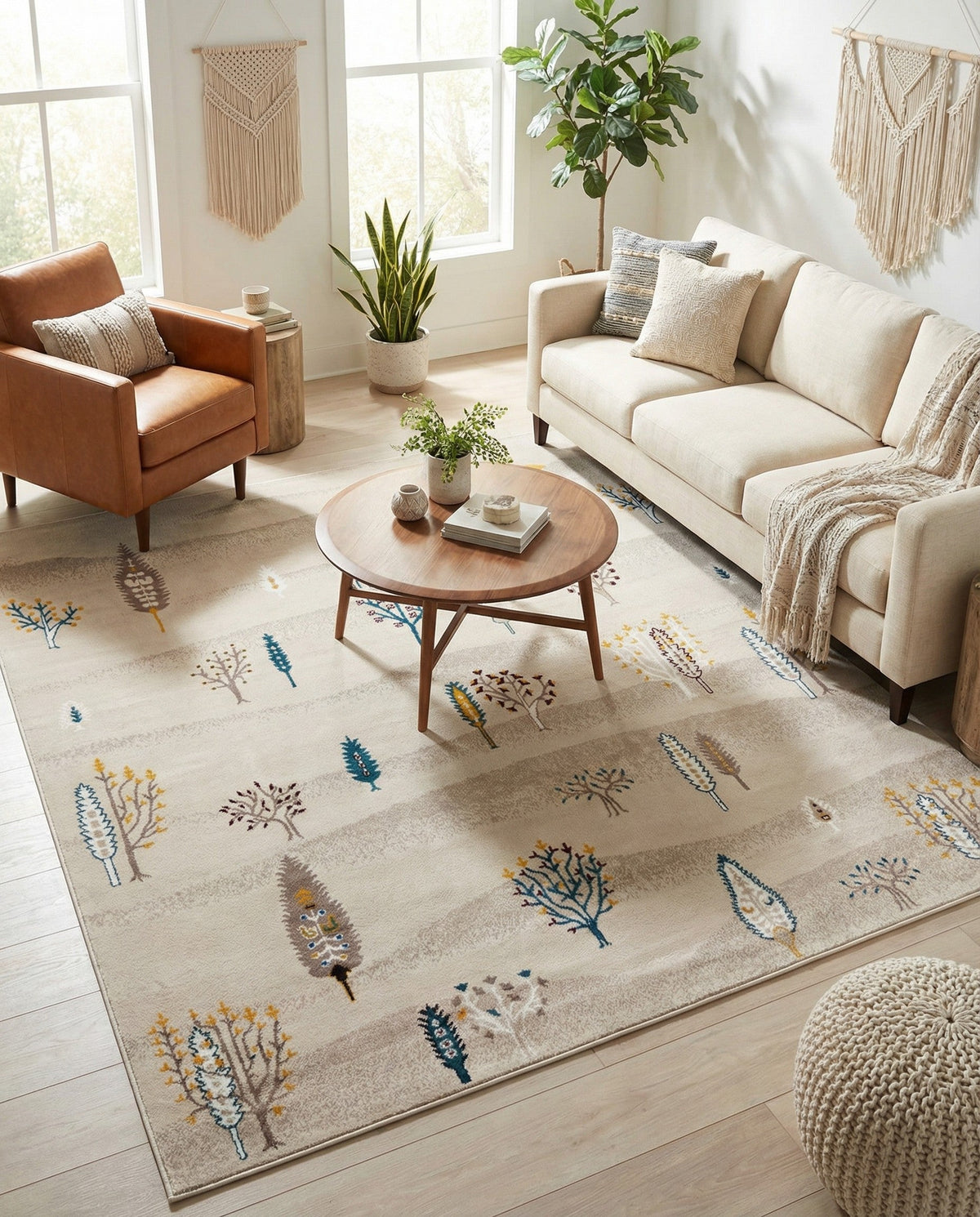 Coastal Haven Collection Area Rug -  Surfside Square Ivory  lifestyle 119