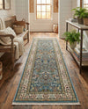 Persian Elegance Collection Area Rug -  Kerman (Blue) Runner Blue  lifestyle 34