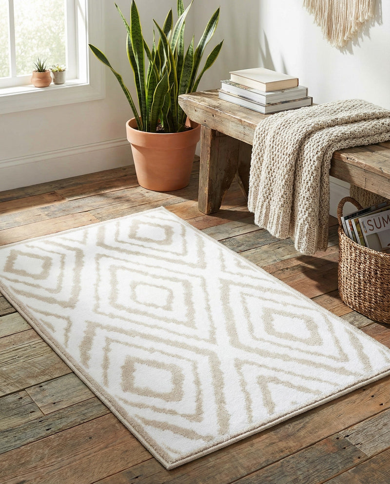 Sanctuary Retreat Collection Area Rug -  Oasis Rectangle Snow White  lifestyle 26