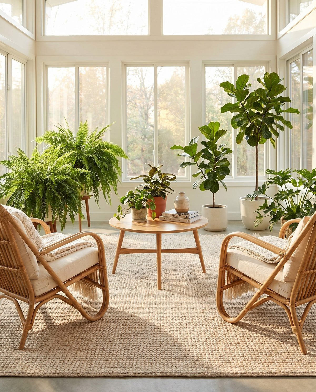 Savannah Jute Collection Area Rug - Seashore Square Ivory  lifestyle 195
